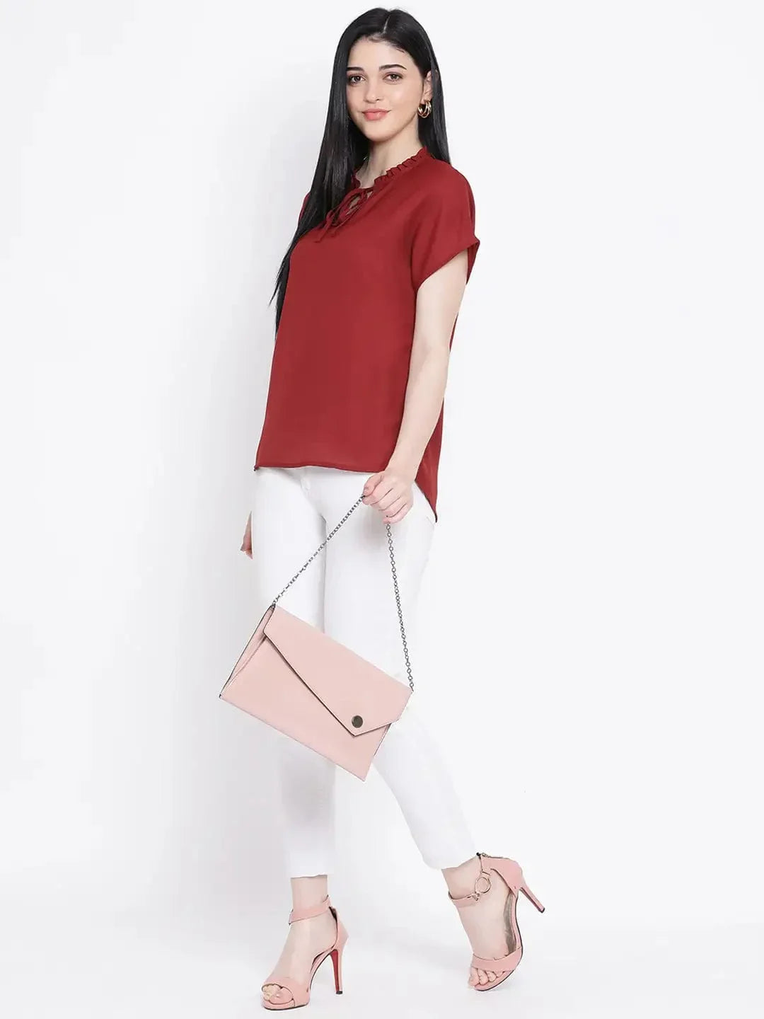 Maroon Daisy Women Top - oxolloxo