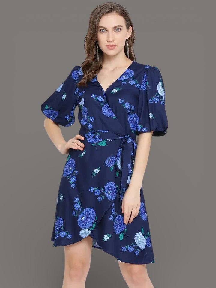 Graphic Lufene Dress - Women's Multicolor Floral V Neck Casual Summer Dress