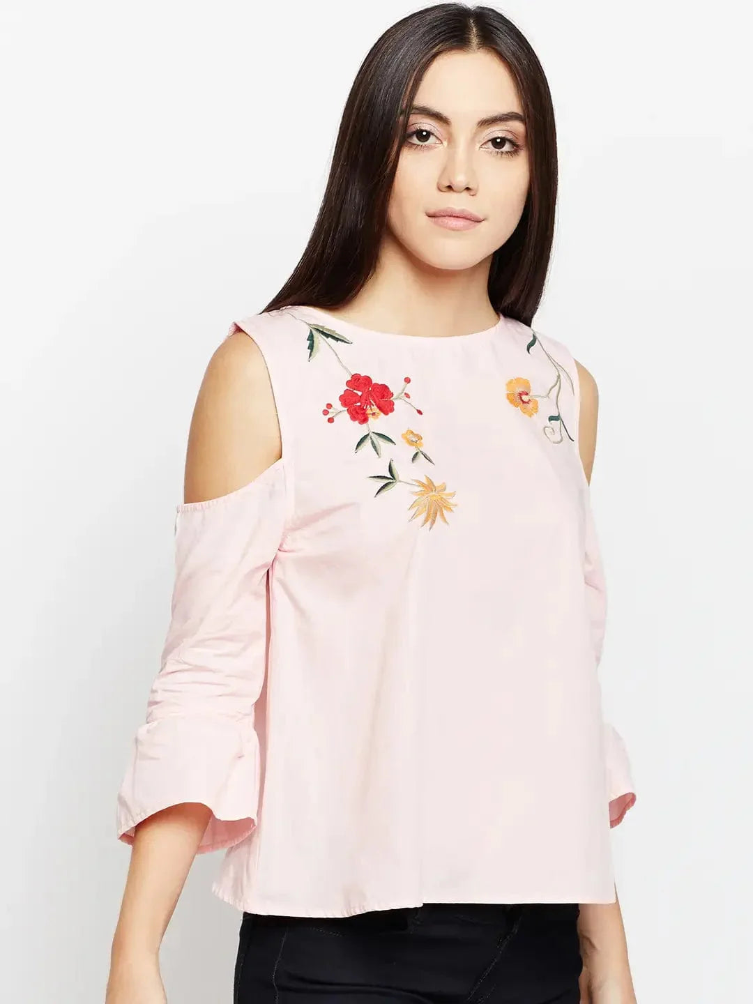Feminine Pick Embroidered Top - oxolloxo