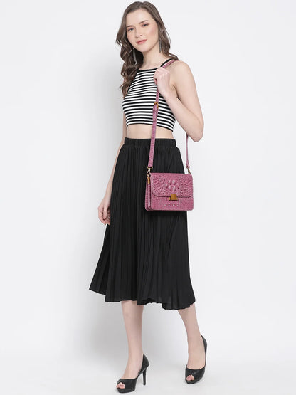 Black East Pleated Women Skirt For Elegant Evening Style