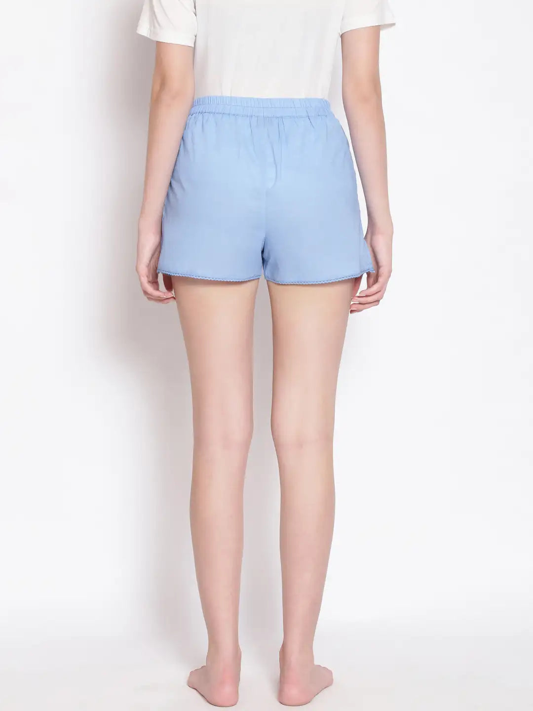 Powder Blue Women’s Nightwear Shorts For Comfortable Sleepwear