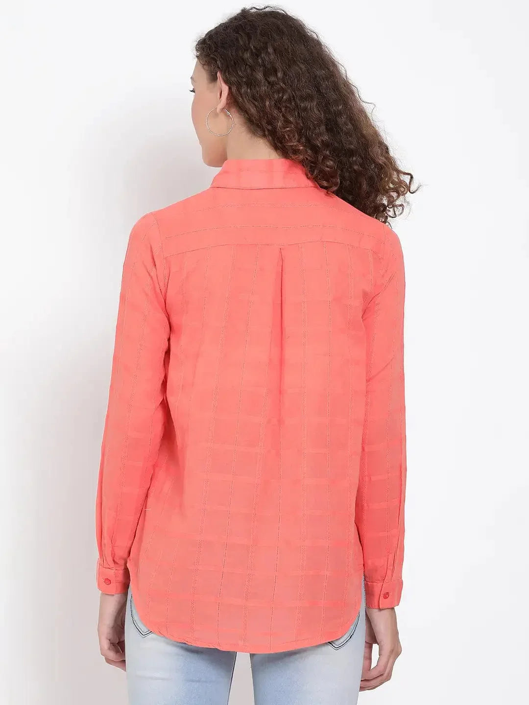 Red Self Checked Dobby Shirt - oxolloxo
