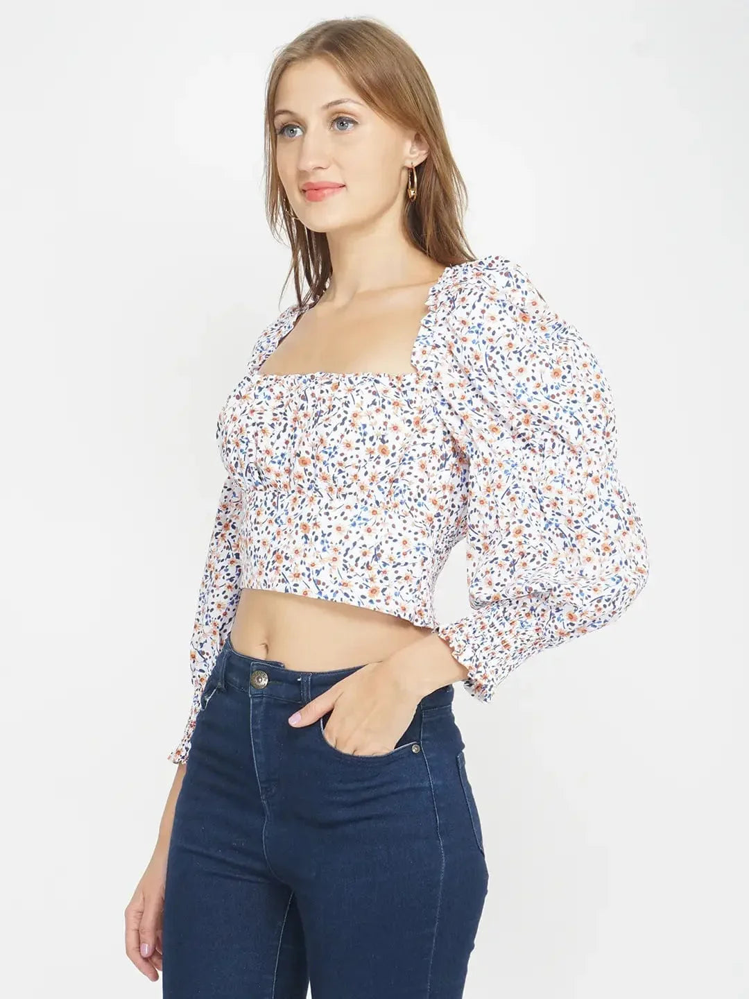 Floral Paradise Women'S Floral Crop Top - oxolloxo