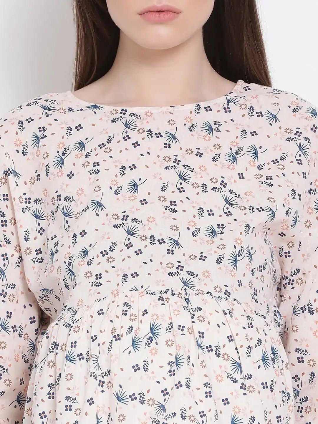 Floral Print Peach Maternity Top For Expecting Mothers Today