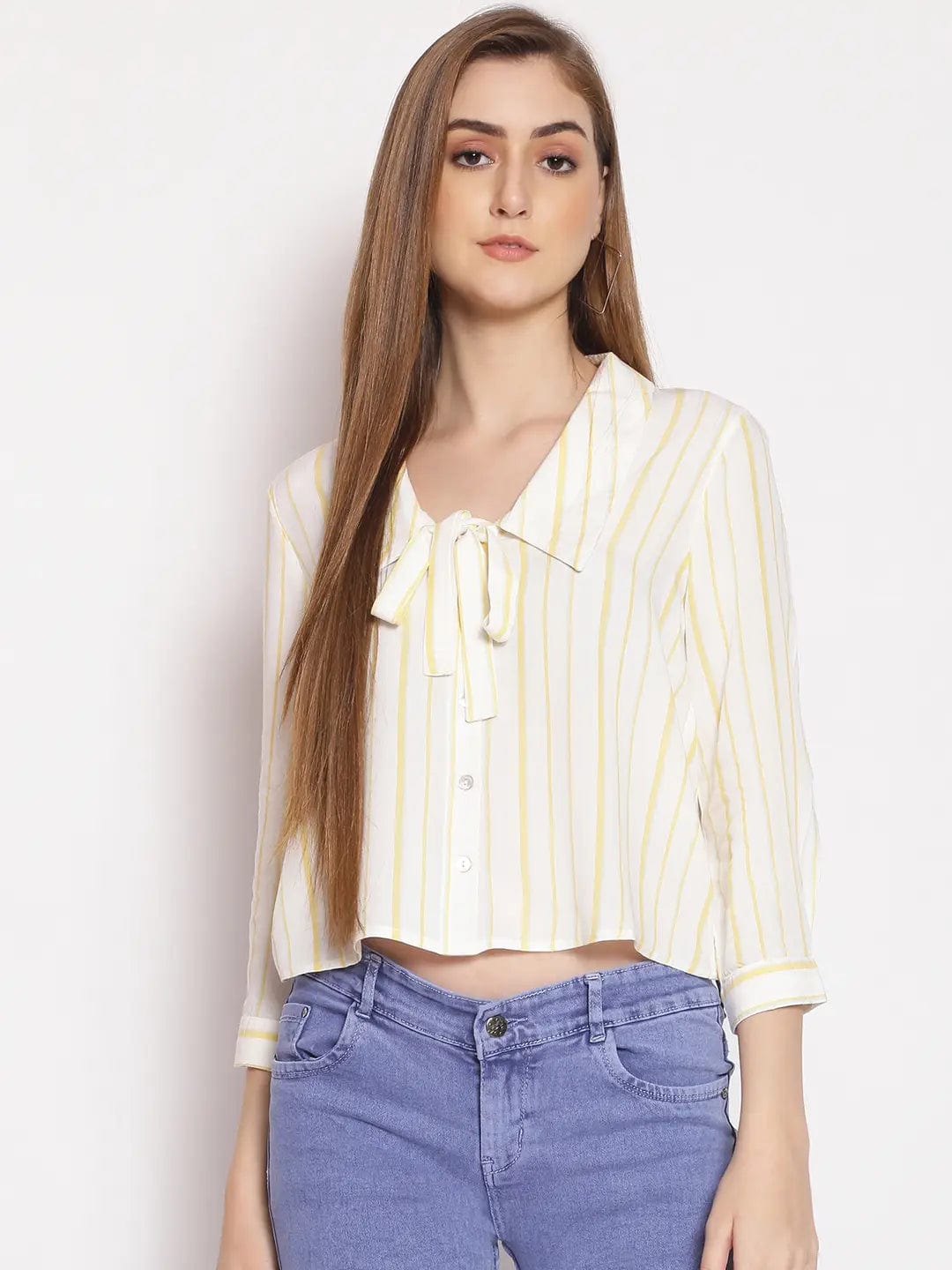 Summer Striped Women'S Peter Pan Shirt