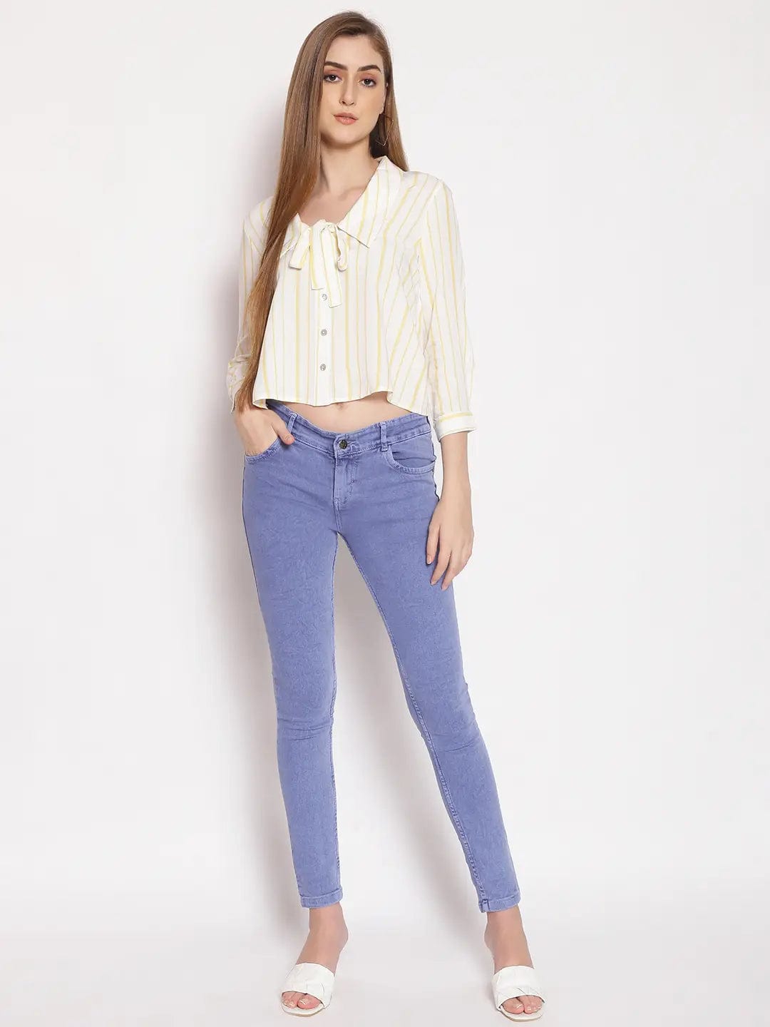 Summer Striped Women'S Peter Pan Shirt