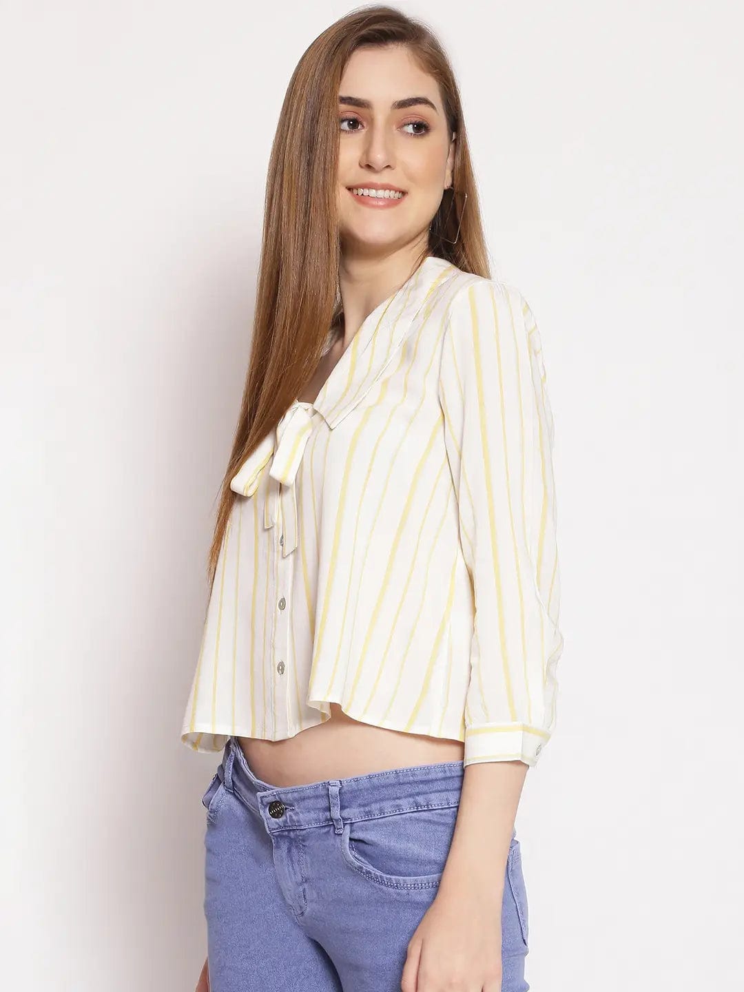 Summer Striped Women'S Peter Pan Shirt