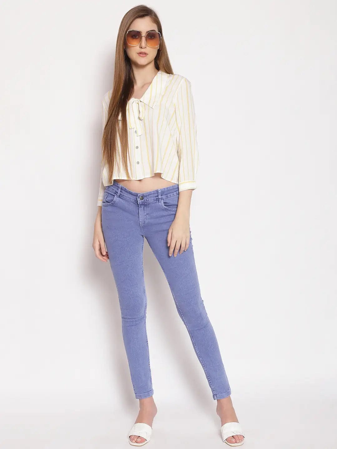 Summer Striped Women'S Peter Pan Shirt
