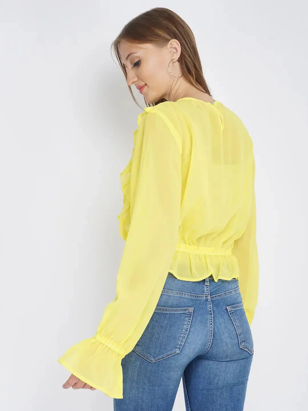 Sunflower Yellow Frilled Women'S Top - oxolloxo