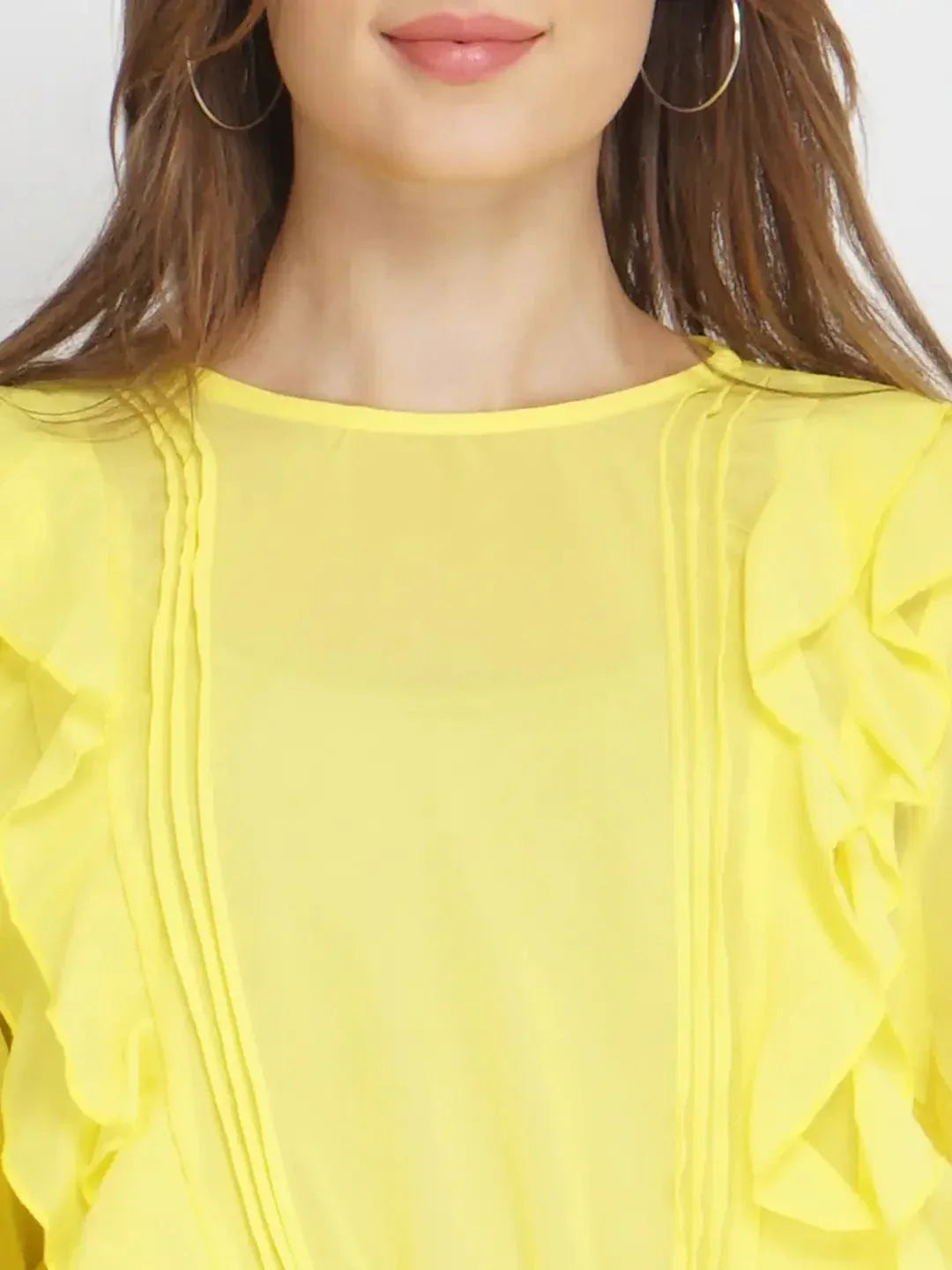 Sunflower Yellow Frilled Women'S Top - oxolloxo