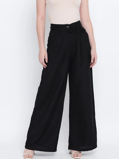 Radiant Black Casual Women Pant For Everyday Comfort