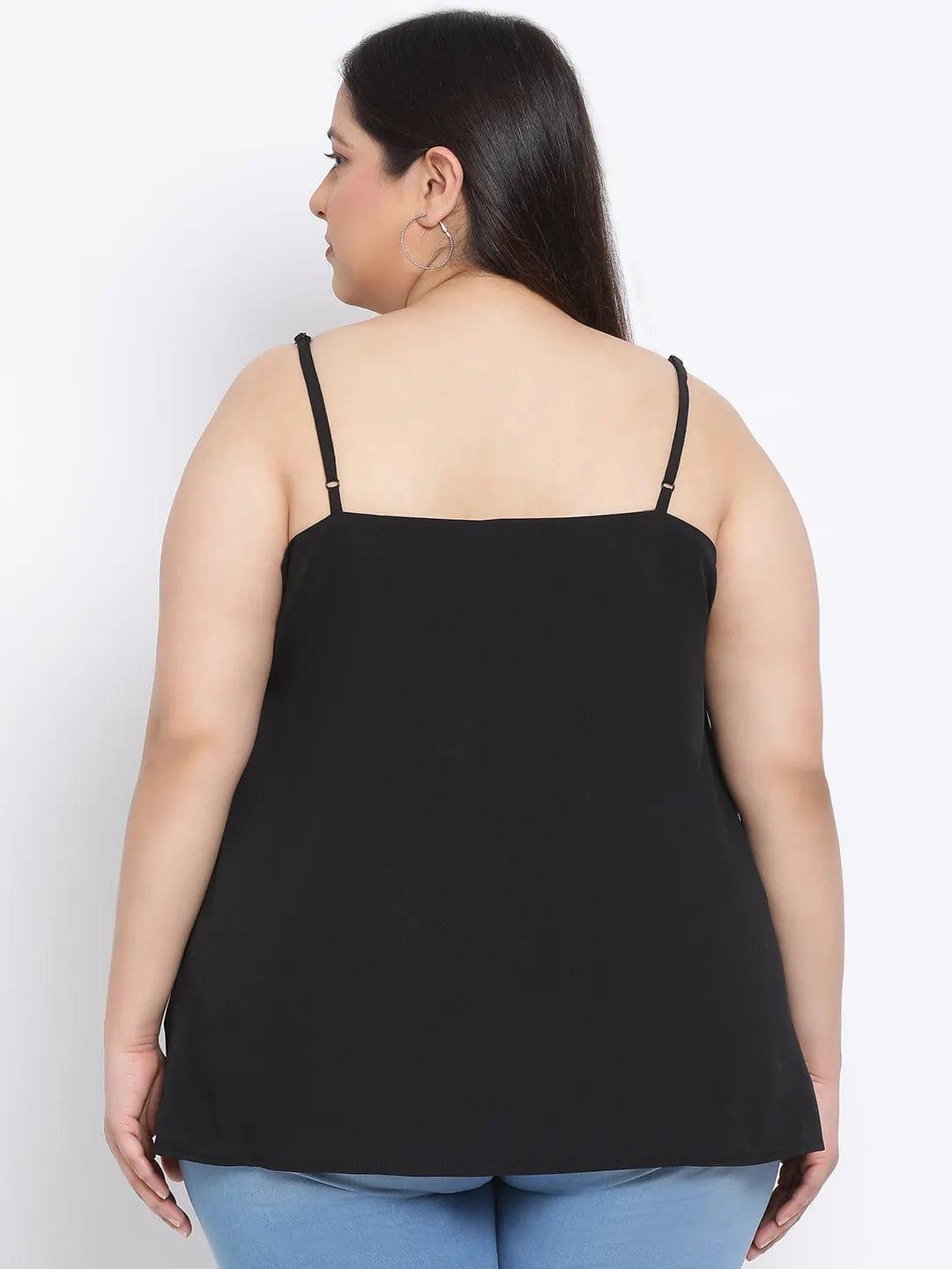 Black Basic Plus Size Spaghetti Top