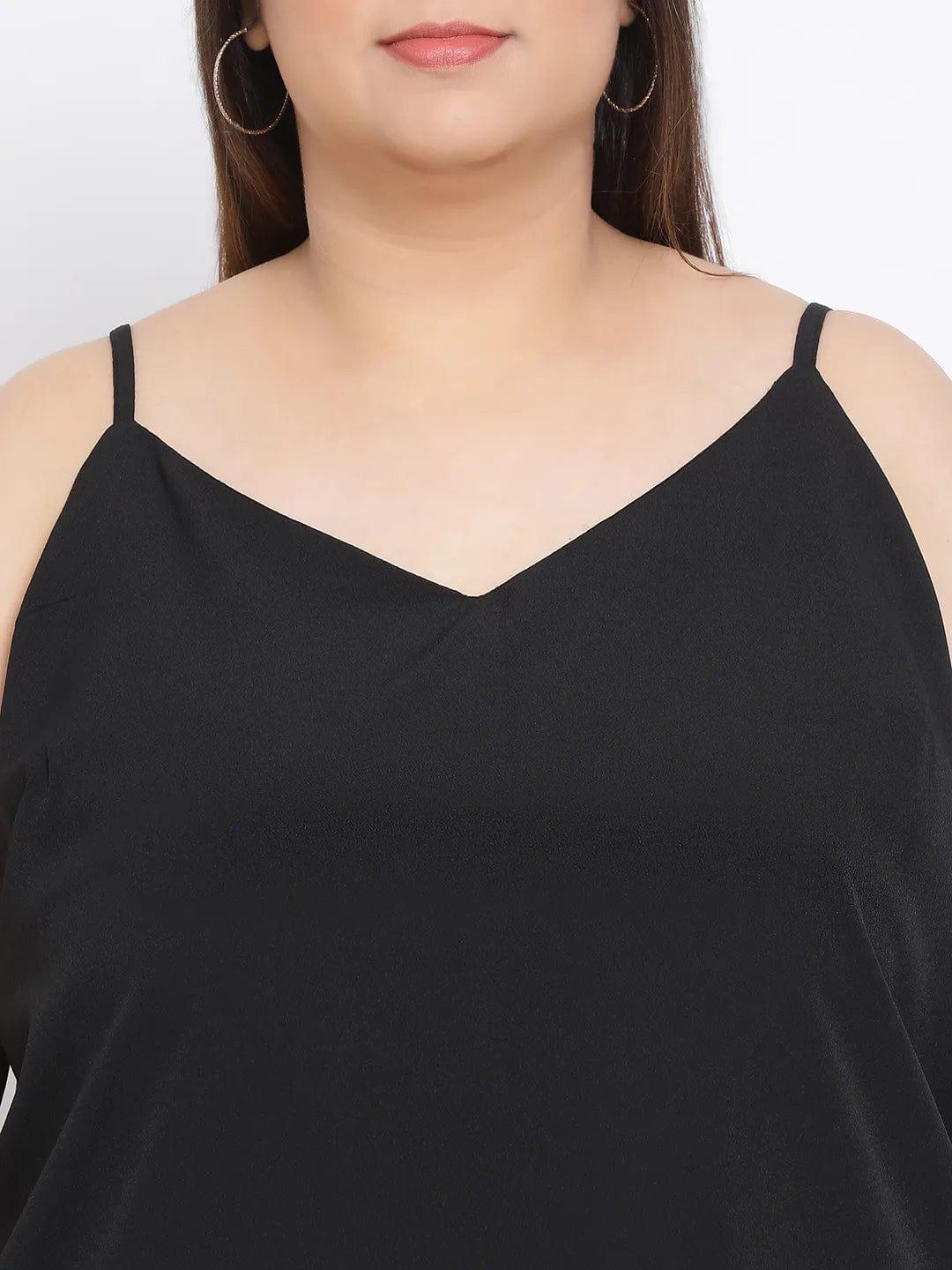 Black Basic Plus Size Spaghetti Top