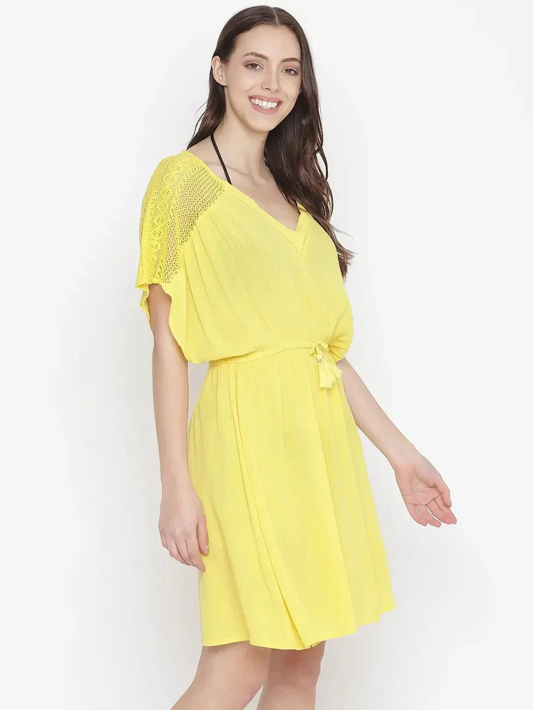 Sunny Hush Yellow Women Nightwear Dress - oxolloxo