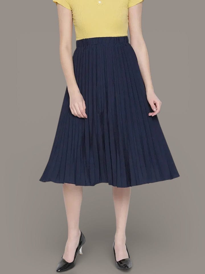 Queen Fairy Blue Color Pleated Women Skirt