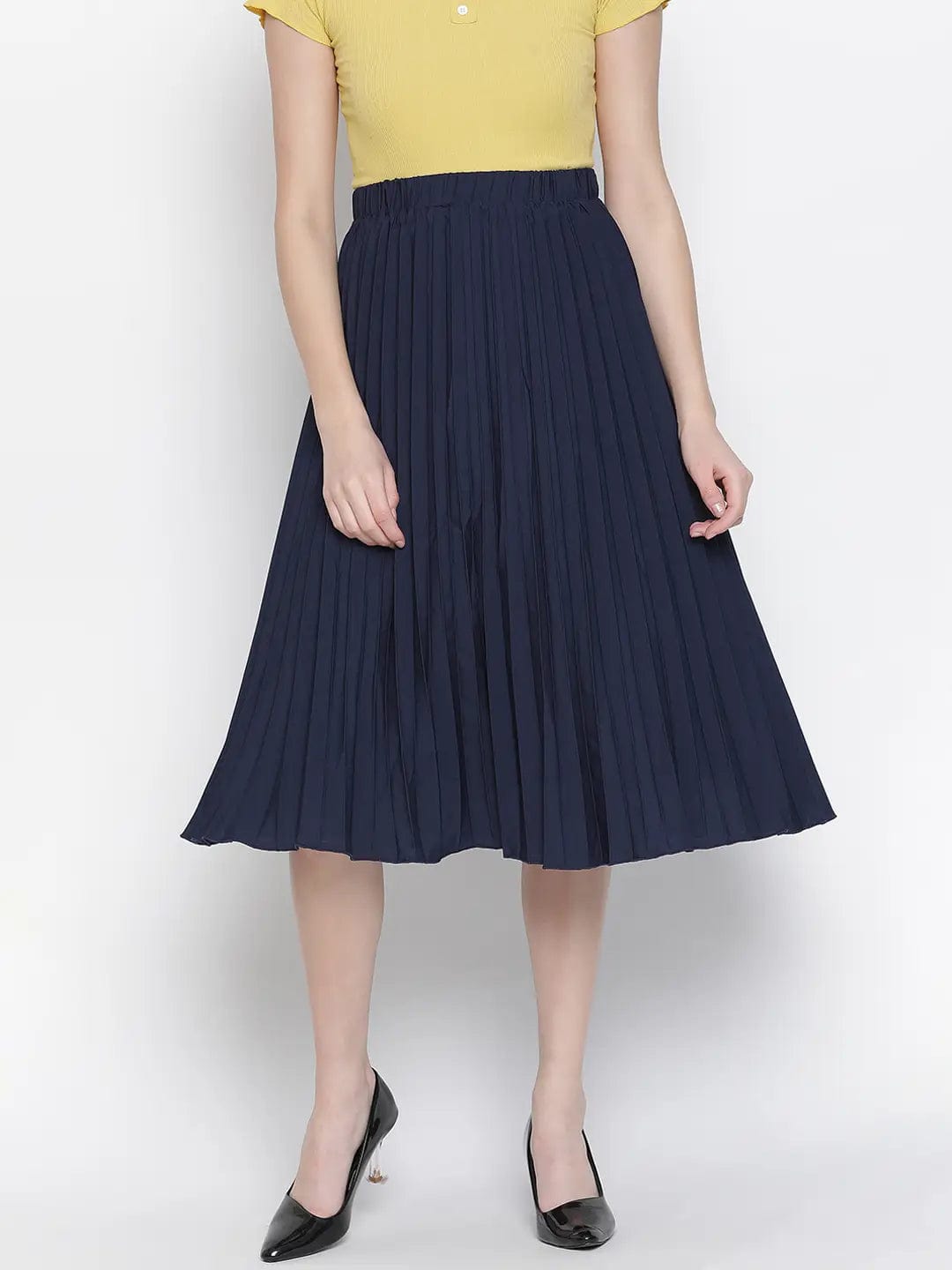 Queen Fairy Blue Color Pleated Women Skirt