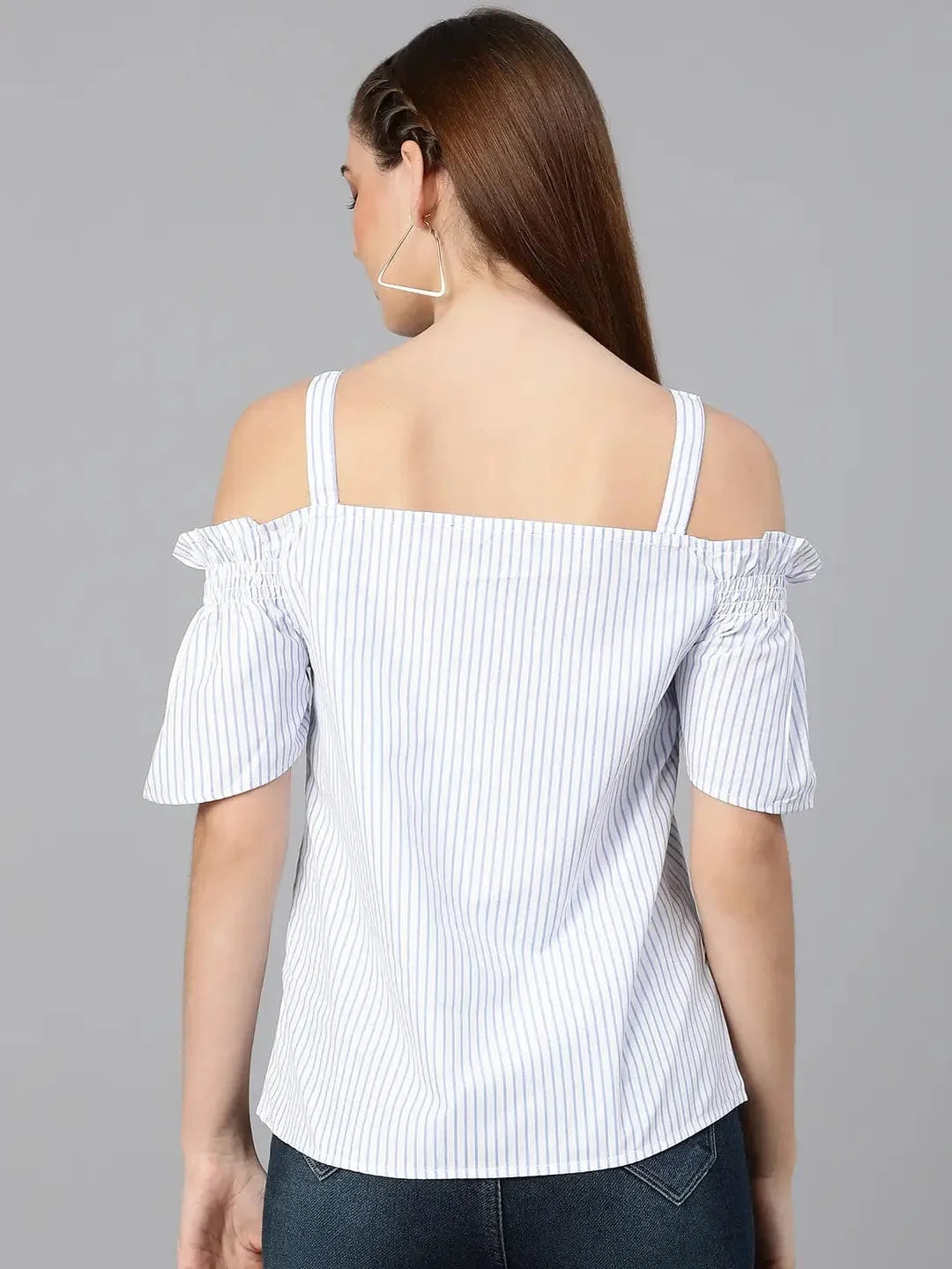 Strickey Stripes Print Strap Women Top - oxolloxo