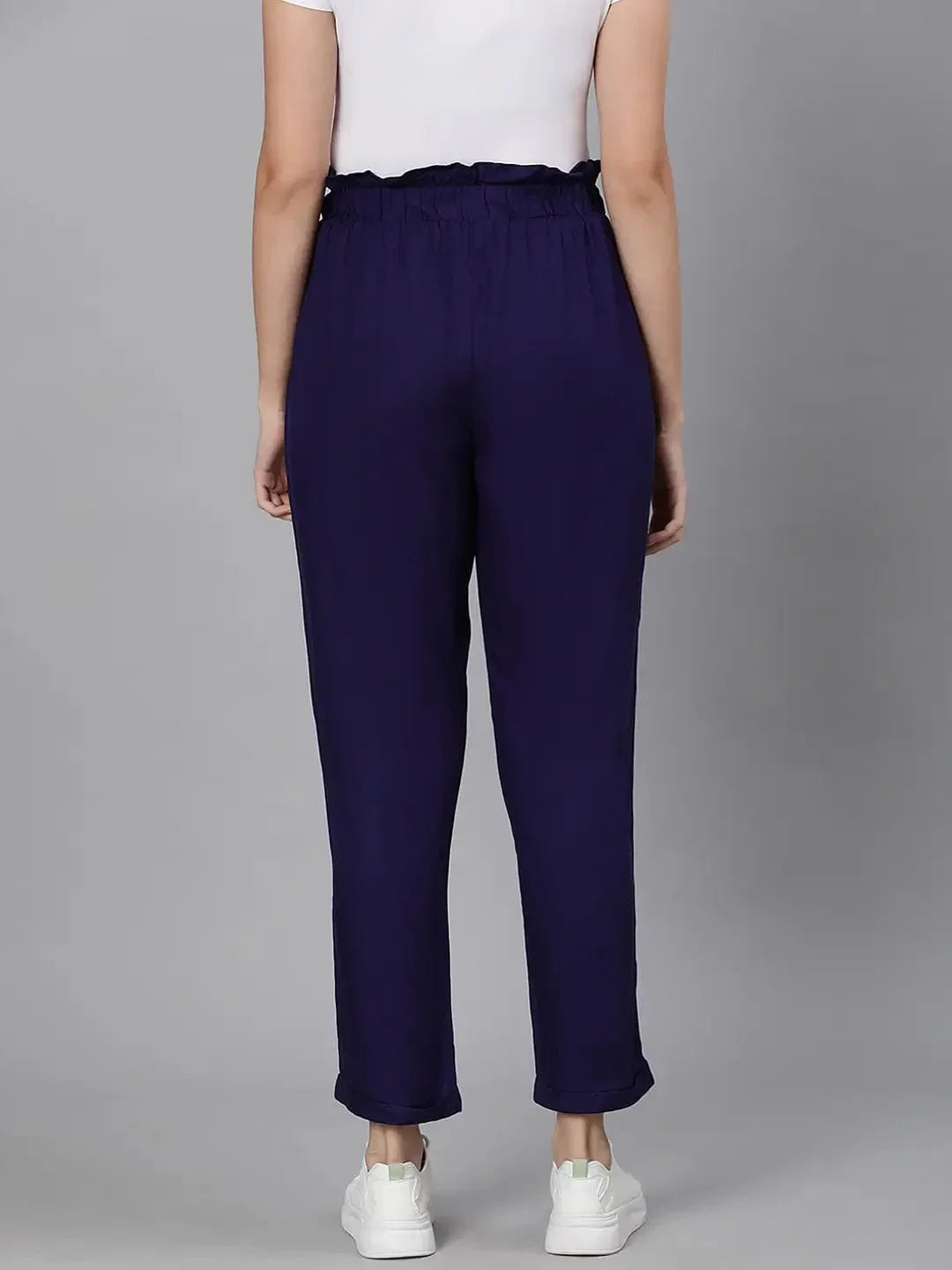 Magnetic Blue Tie-Knot Women Pant - oxolloxo