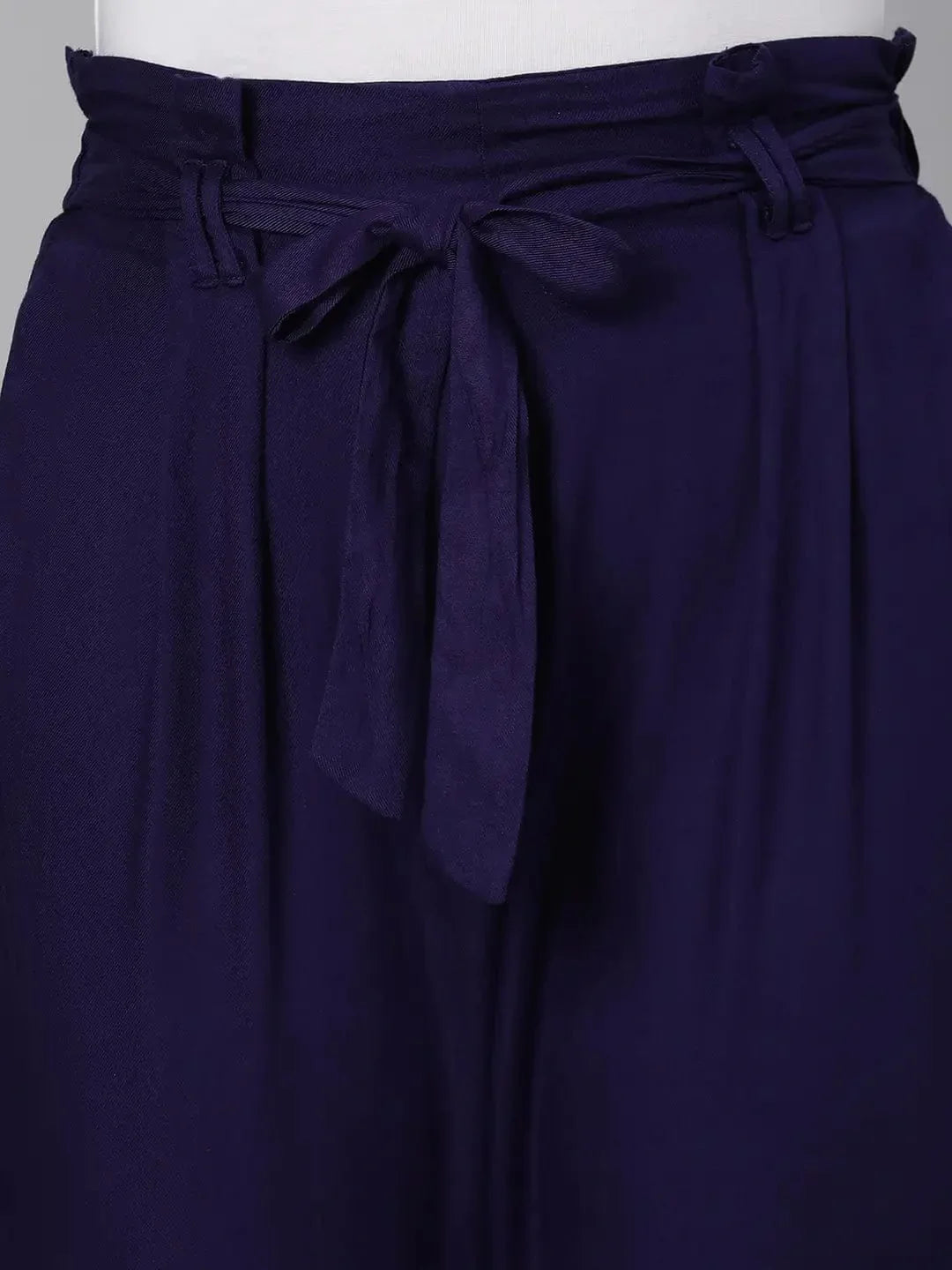 Magnetic Blue Tie-Knot Women Pant - oxolloxo