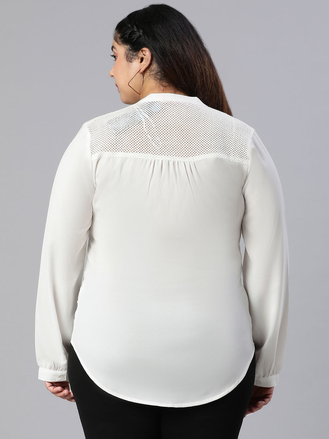 Canvas White Party Wear Plus Size Women Top Now