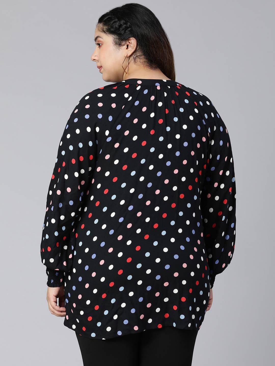 Ablaze Polka Dot Plus Size Women Casual Loopy Top Today