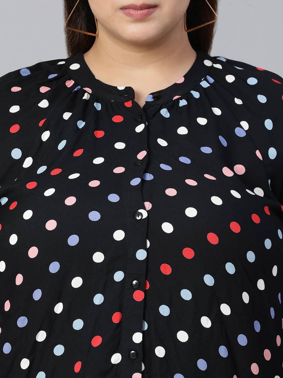 Ablaze Polka Dot Plus Size Women Casual Loopy Top Today