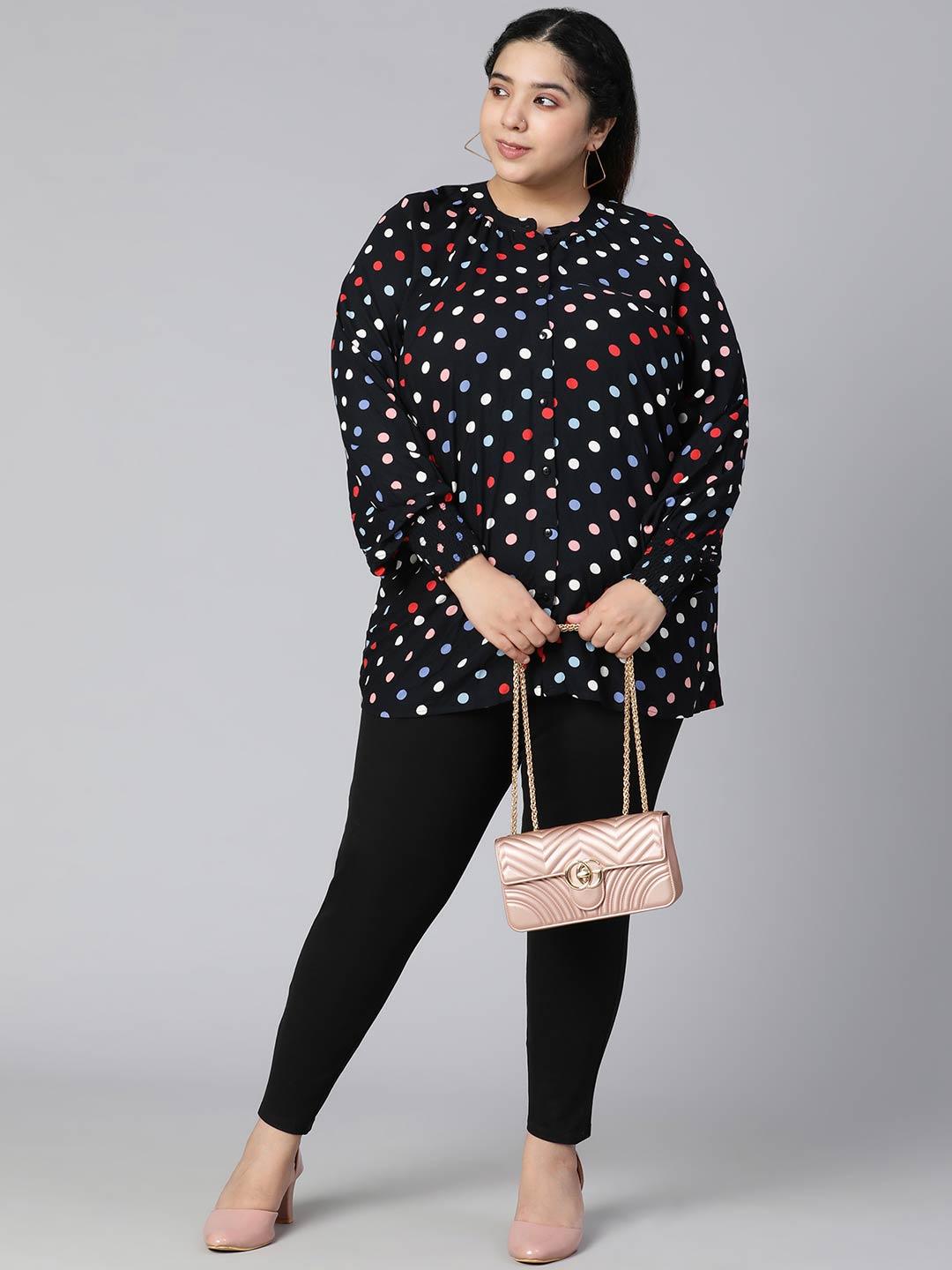 Ablaze Polka Dot Plus Size Women Casual Loopy Top Today