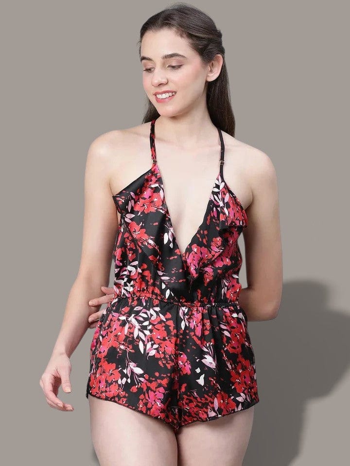 Women's Multicolor Floral Print Playsuit