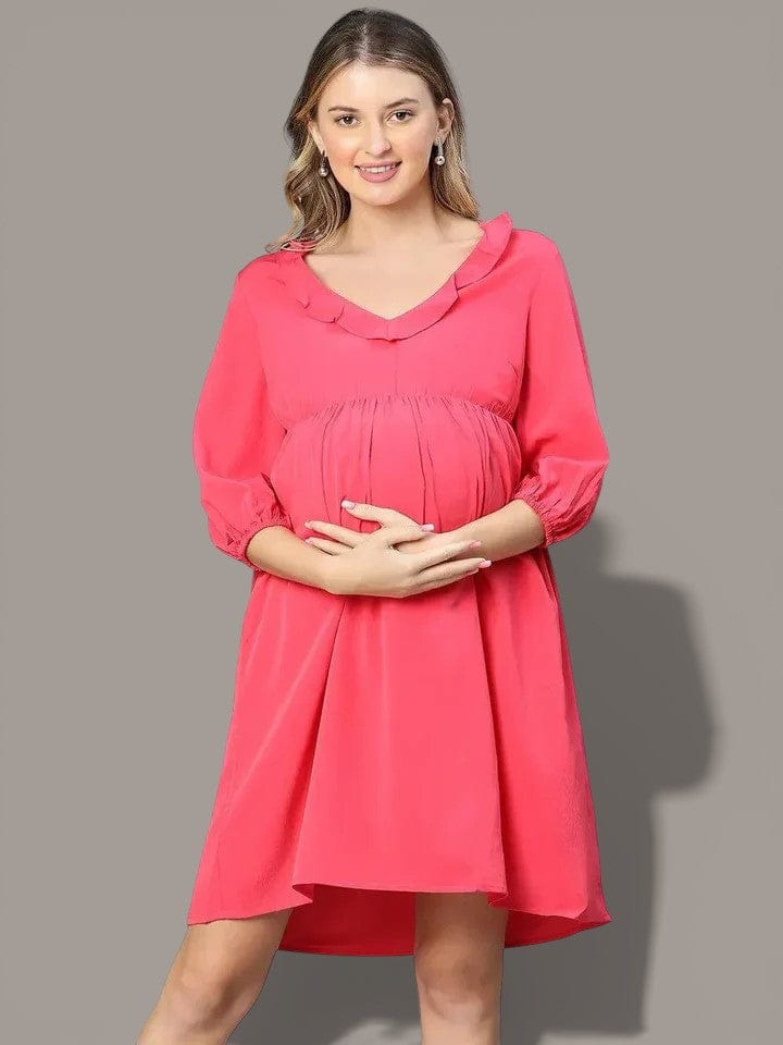 Women's Pink Maternity Dress