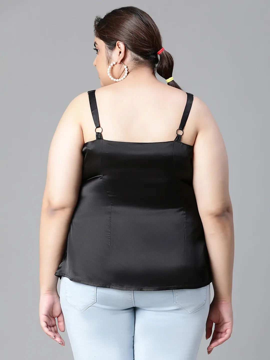 Heartily Black Criss Cross Back plus Size Top