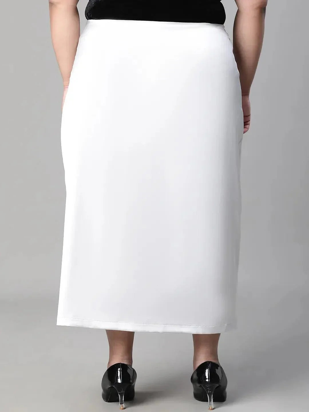 Grey Zig-Zag Detailed Slit Cut Satin Plus Size Skirt – oxolloxo