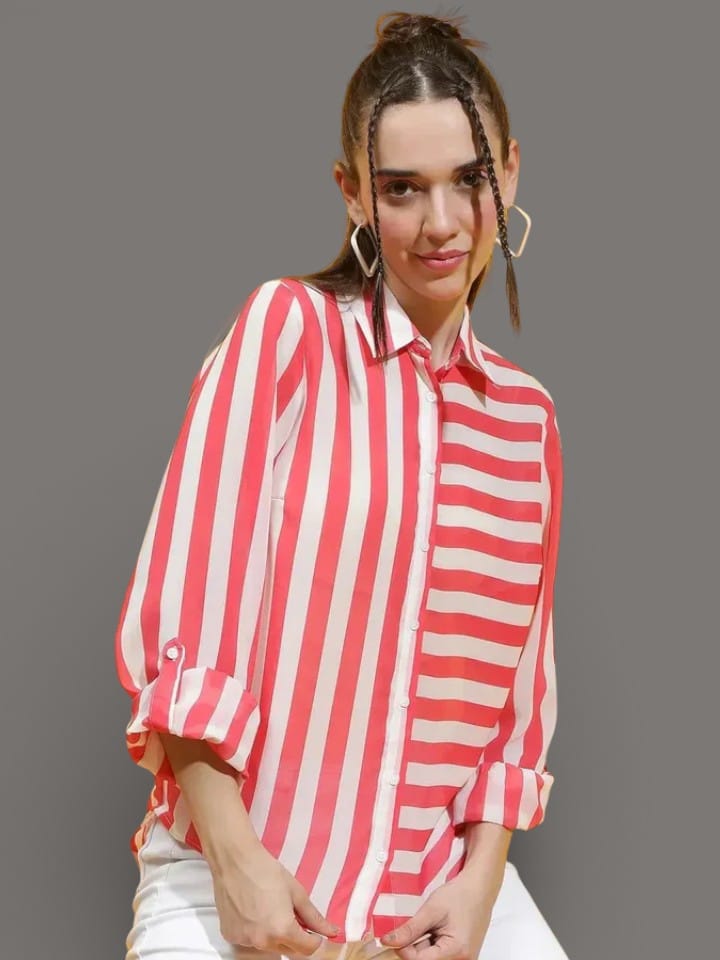 Red Stripe Print Shirt