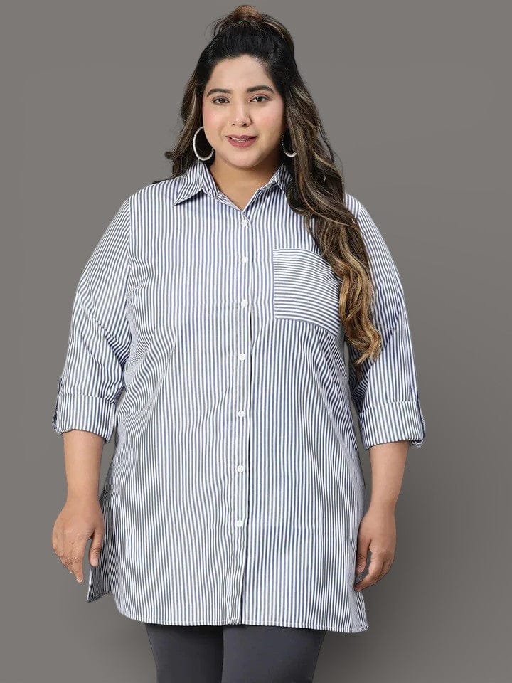 Plus Size Blue Shirt