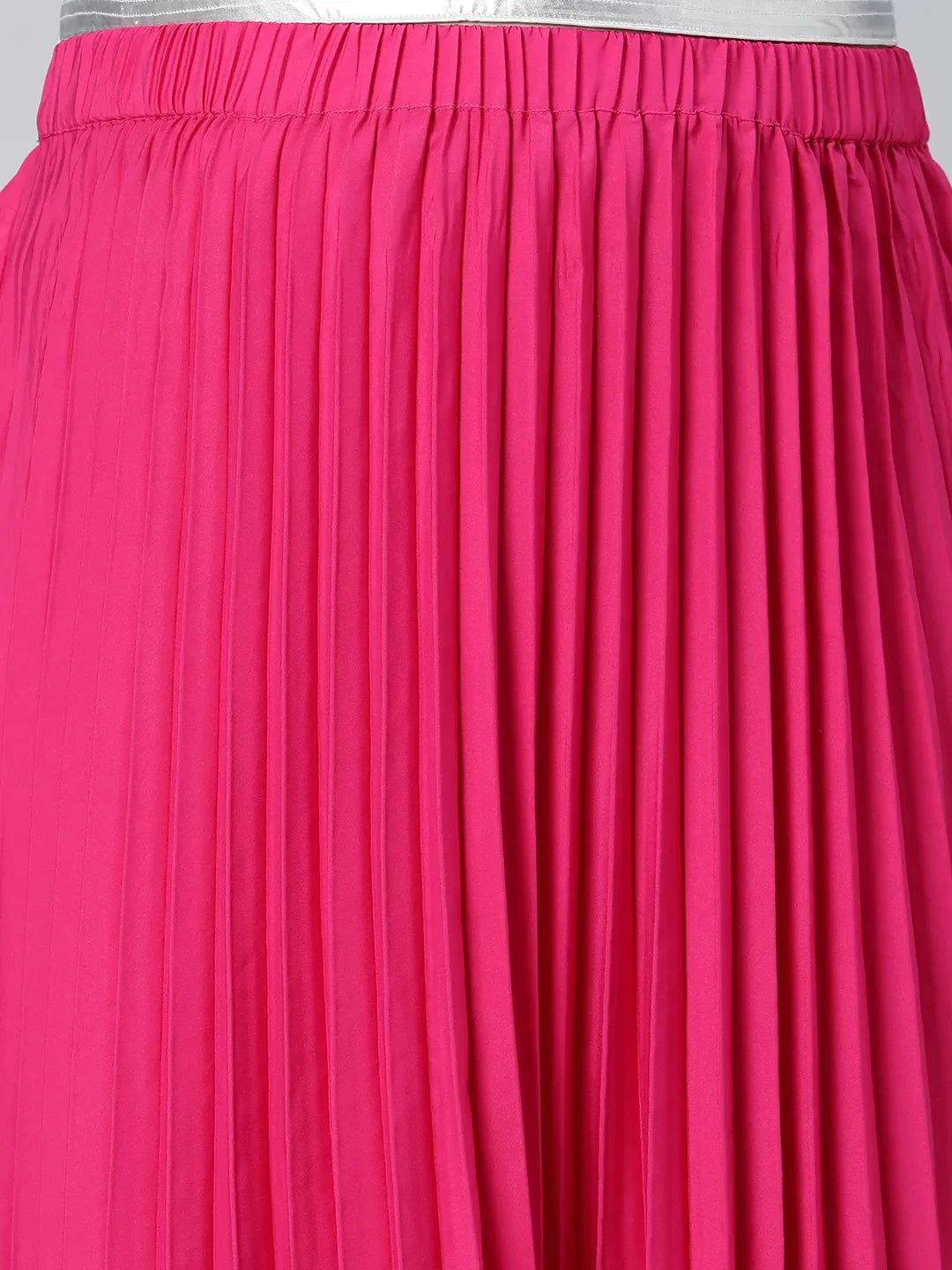 Starlight Pink Elasticated Pleated Plus Size Skirt