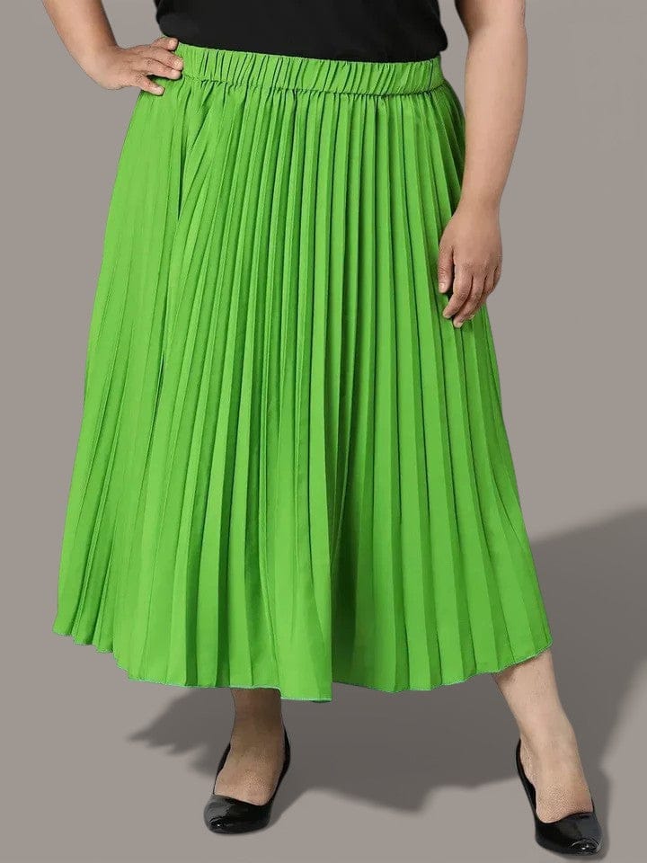 Plus Size Green Skirt