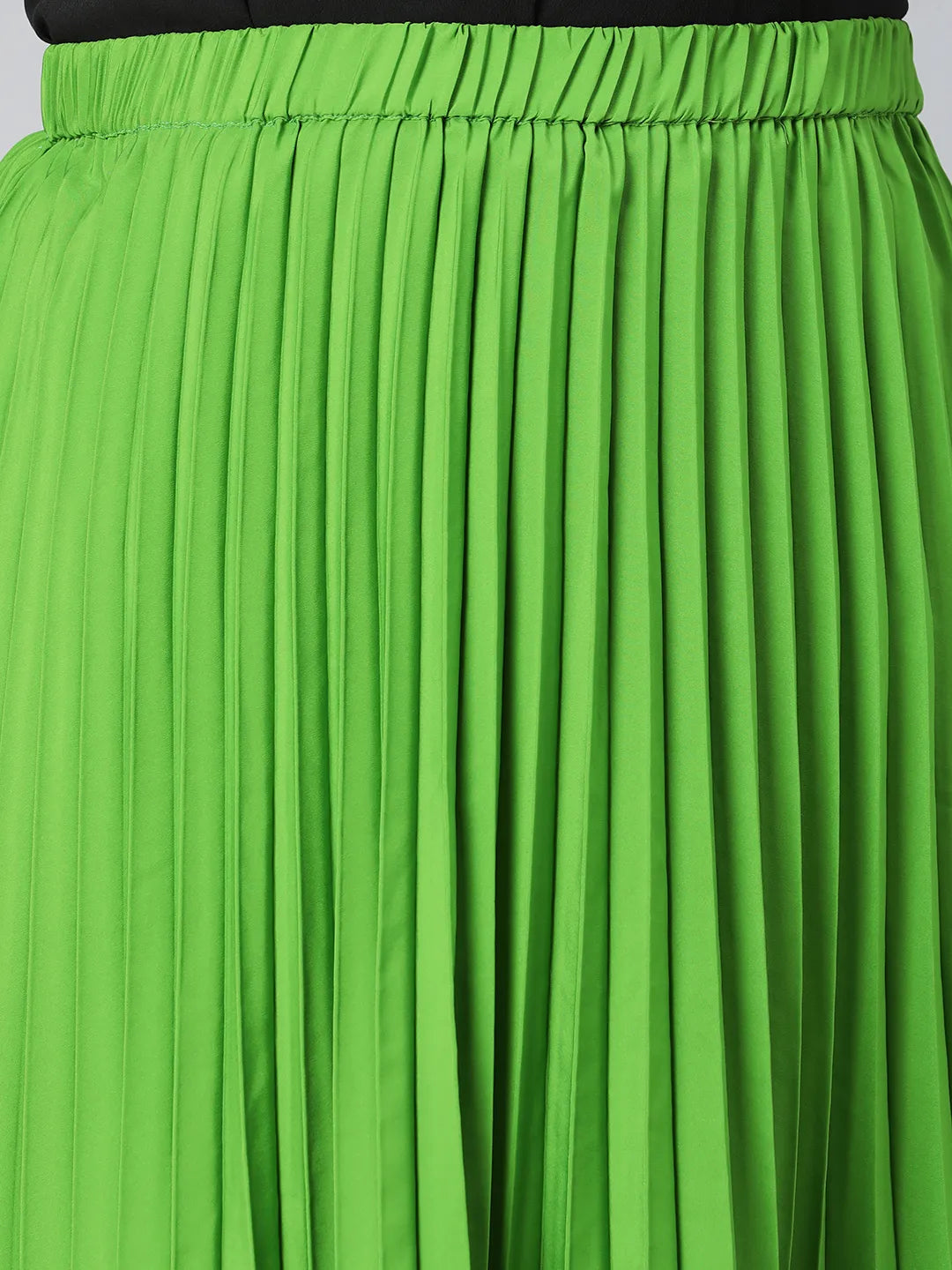 Starry Green Elasticated Pleated Plus Size Skirt