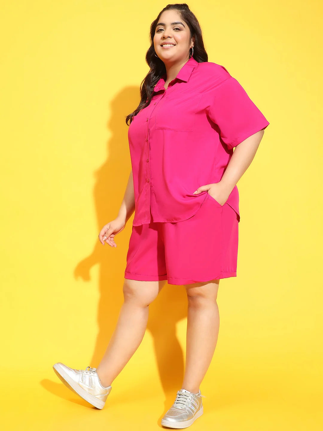 Blush Pink Shirt and Shorts Plus Size Set Now