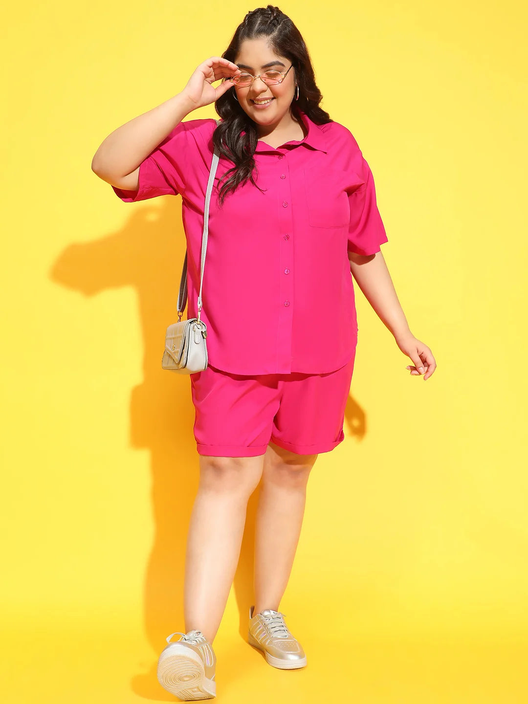 Blush Pink Shirt and Shorts Plus Size Set Now