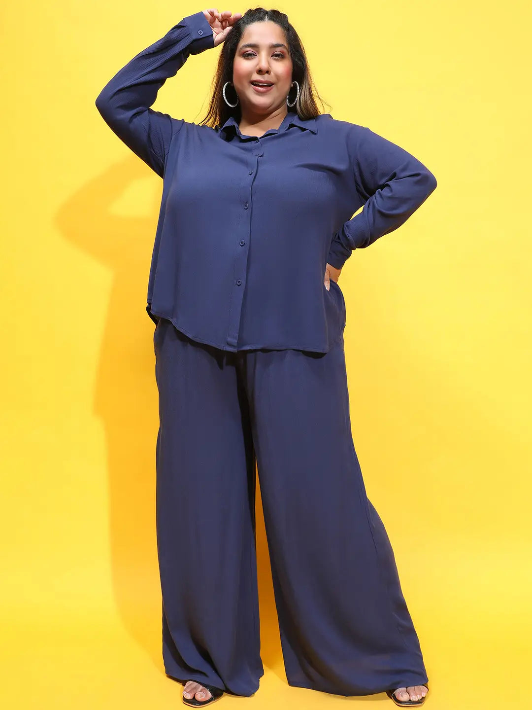 Cambridge Navy Blue Shirt and Pant Plus Size Set