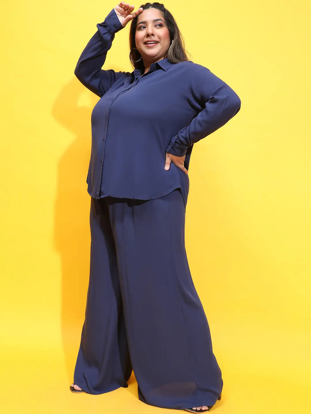 Cambridge Navy Blue Shirt and Pant Plus Size Set