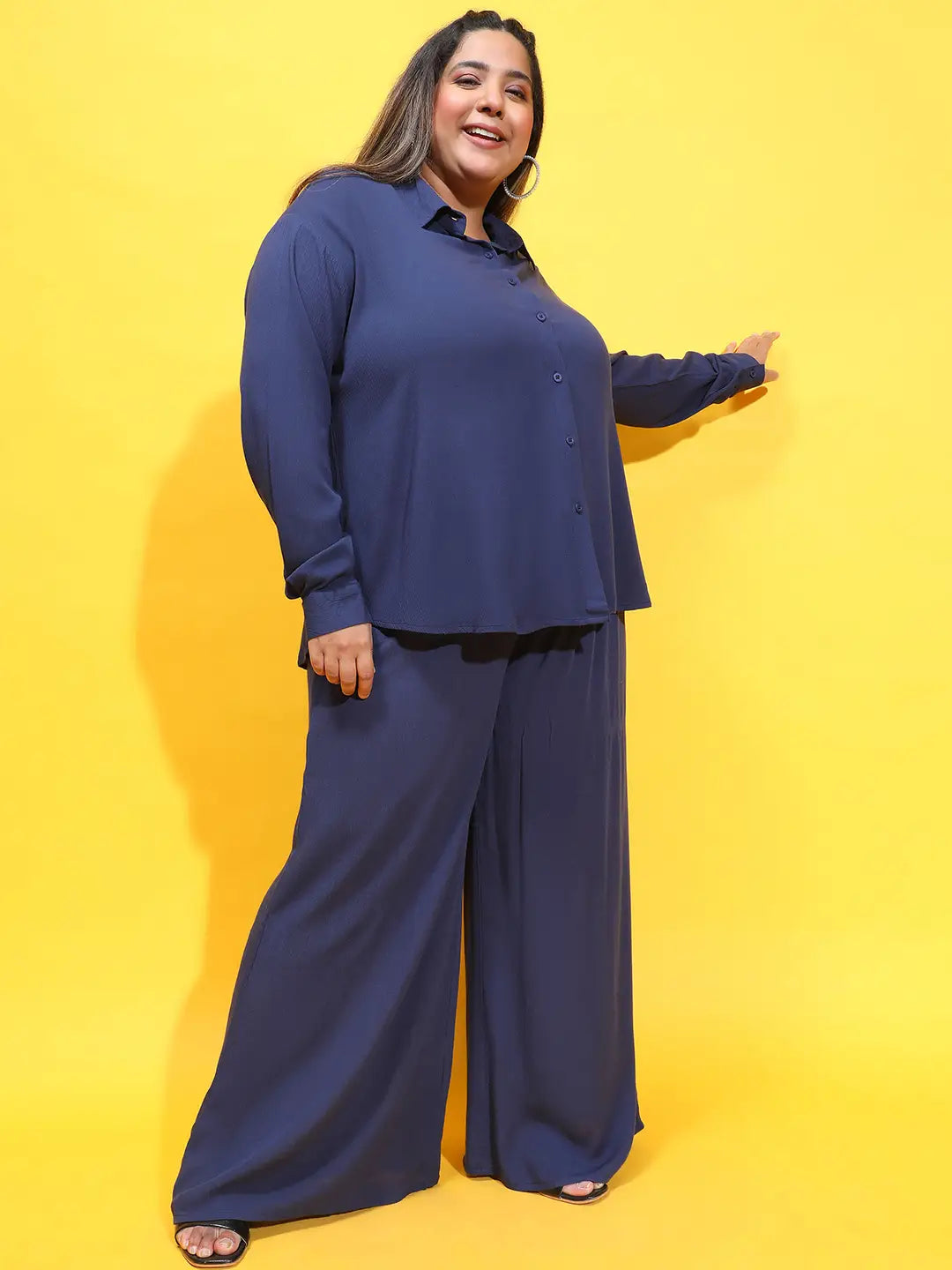 Cambridge Navy Blue Shirt and Pant Plus Size Set