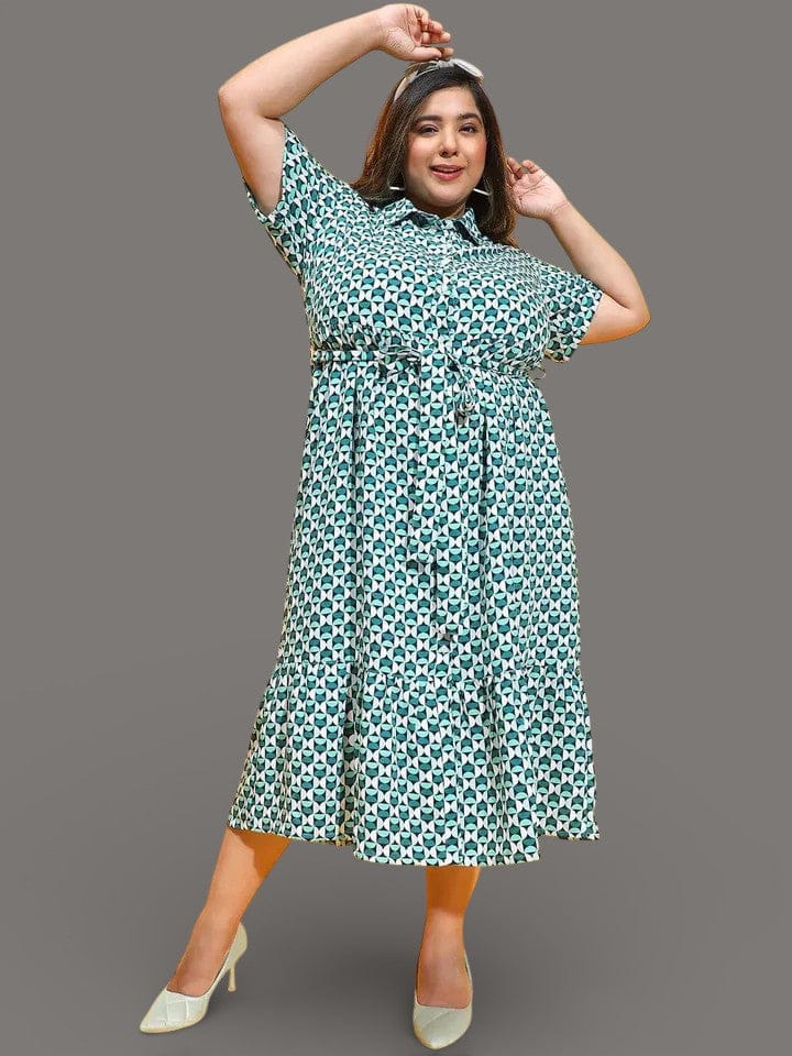 Sybarite Multicolor Check Print Plus Size Curvy Dress