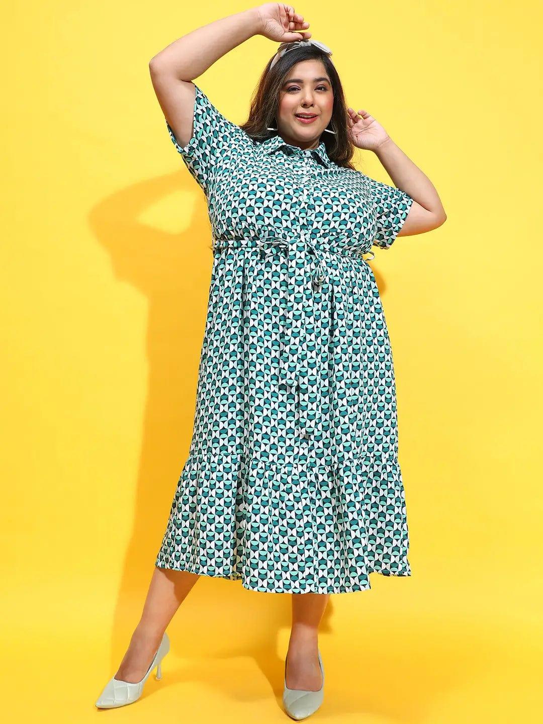 Sybarite Multicolor Check Print Plus Size Curvy Dress