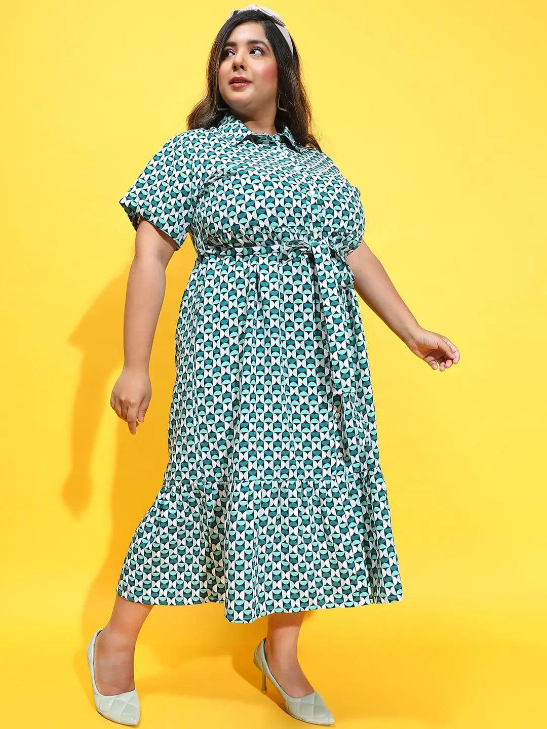 2XLSybarite Multicolor Check Print Plus Size Curvy Dress