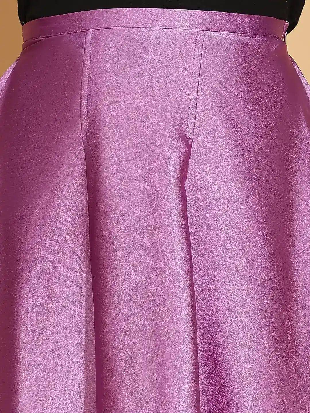 Peppy Purple Elasticated Women’s Satin Skirt