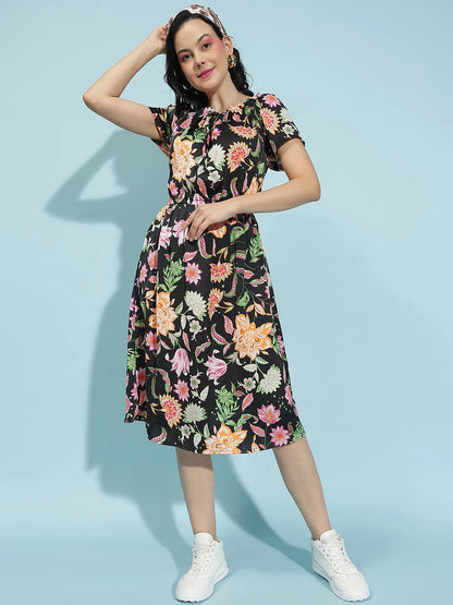 Blossom Floral Print Multicolor Women’s Dress