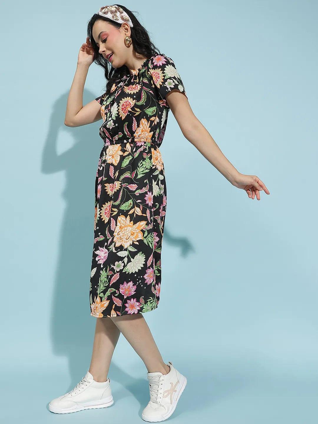 Blossom Floral Print Multicolor Women’s Dress