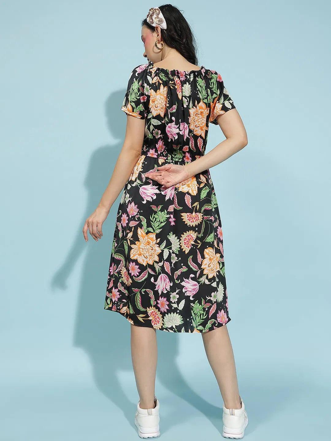 Blossom Floral Print Multicolor Women’s Dress