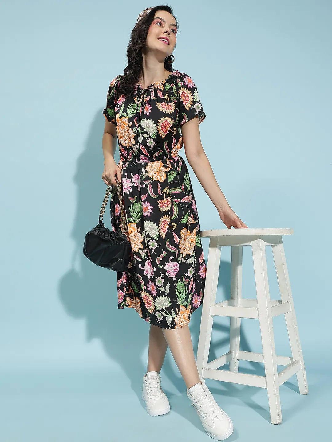 Blossom Floral Print Multicolor Women’s Dress