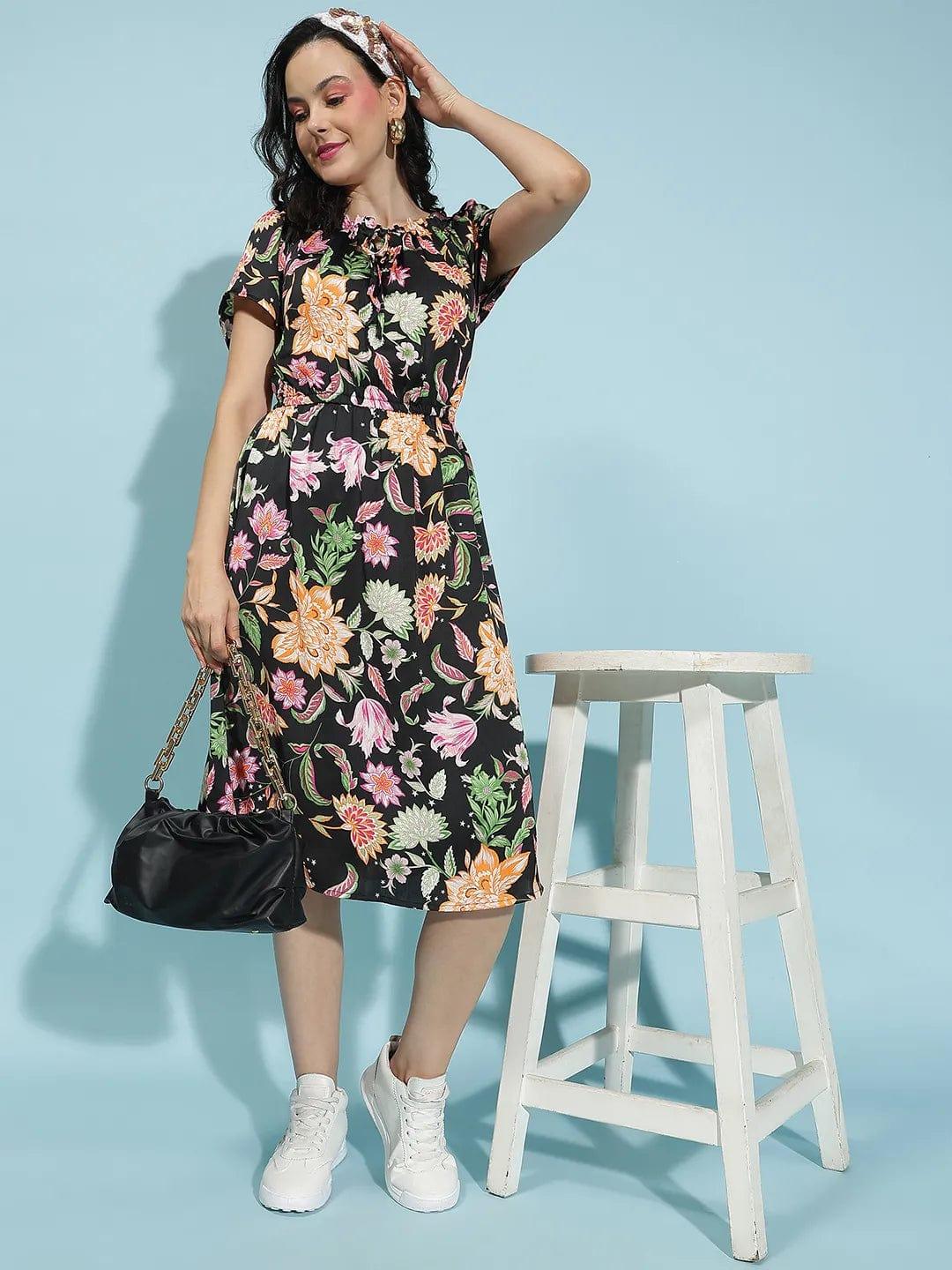 Blossom Floral Print Multicolor Women’s Dress